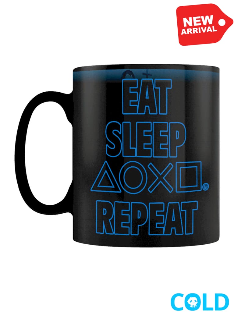 Eat Sleep Repeat Heat Changing Mug - Playstation 4 Eat Sleep Repeat Heat Changing Mug - Playstation 4